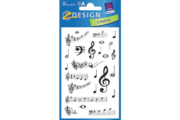 Z-DESIGN Sticker Creative 55151 Musiknoten 3 Stück