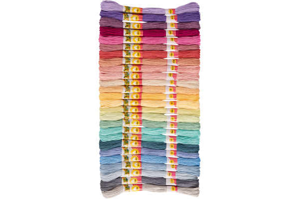 FOLIA Stickgarn 52 Stk. à 8m 23993 Pastel, 26 Farben ass.