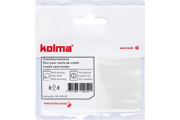 KOLMA Kreditkartenhülle RFID 09.149.16 weiss 62x92mm