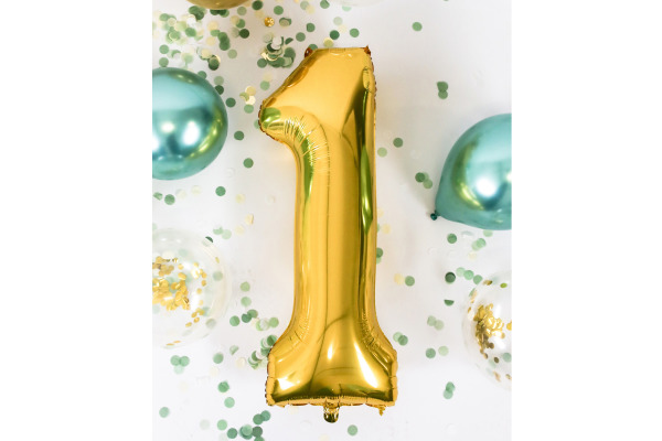 I AM CREA Folienballon Zahl 1 85cm 1000-1044 gold