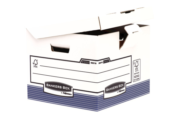 FELLOWES BankersBox Klappdeckel Cube 0021601 weiss/blau 35x28x35cm