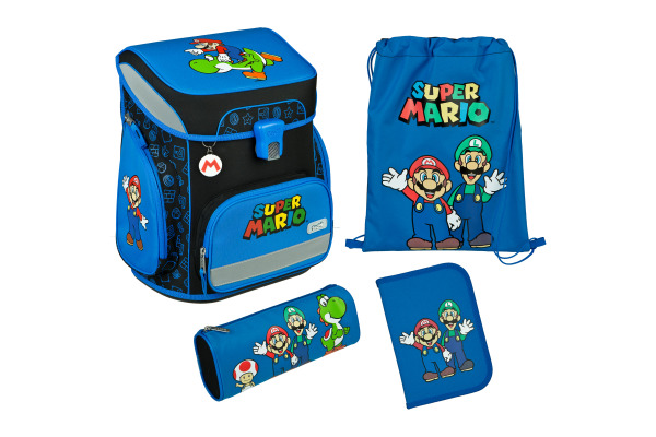 SCOOLI Schulthek-Set EasyFit SUND8255 Super Mario 5-teilig
