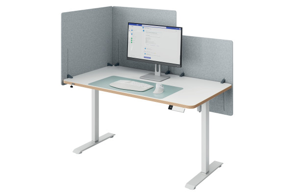LEITZ Trennwand Leitz ERGO 60x70cm 61220085 grau, höhenverstellbar