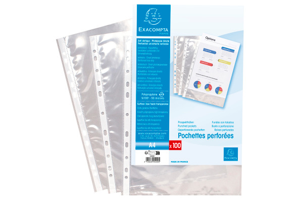 EXACOMPTA Zeigetaschen PP 60my A4 5200E transparent 100 Stück