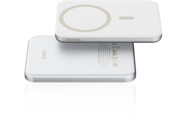 AUKEY MagFusion Slim 5000mAh PB-MS07 S Powerbank Qi2 Wireless,White