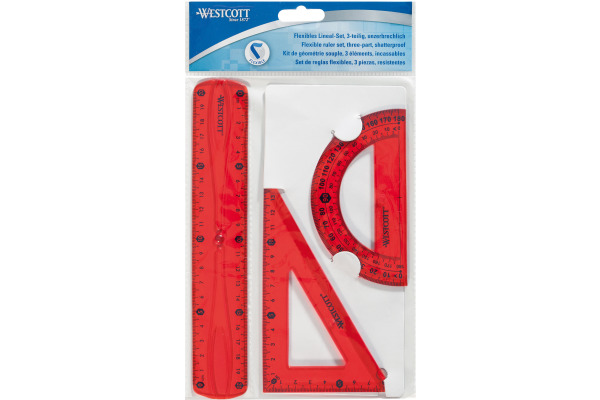 WESTCOTT Geometrie-Set Flexi E-1030100 blau/rot/grün 3-teilig
