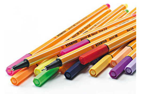 STABILO Fineliner Point 88 0.4mm 8815-1 standard/neon 15 Stück