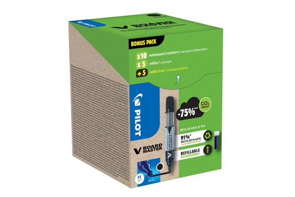 PILOT V-Board Master Greenpack 19.001.97 10 + 10 Refills schwarz