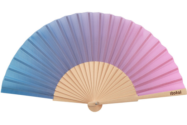 I-TOTAL Handfächer Ombre 23cm XL3164A blau, pink