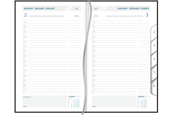 AURORA Agenda Florence Daily 2027 3255Z 1T/1S schwarz ML 14x21cm