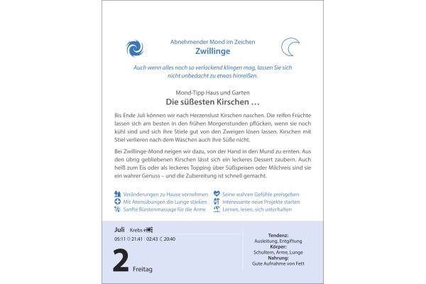 HARENBERG Abreisskalender 2027 289930027 Leben mit Mond DE 12.5x16cm