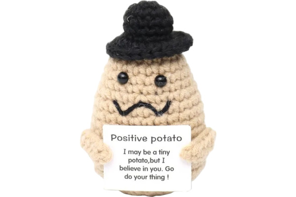 I AM CREA Positive Potato mit Hut 8cm 212747 hellbeige