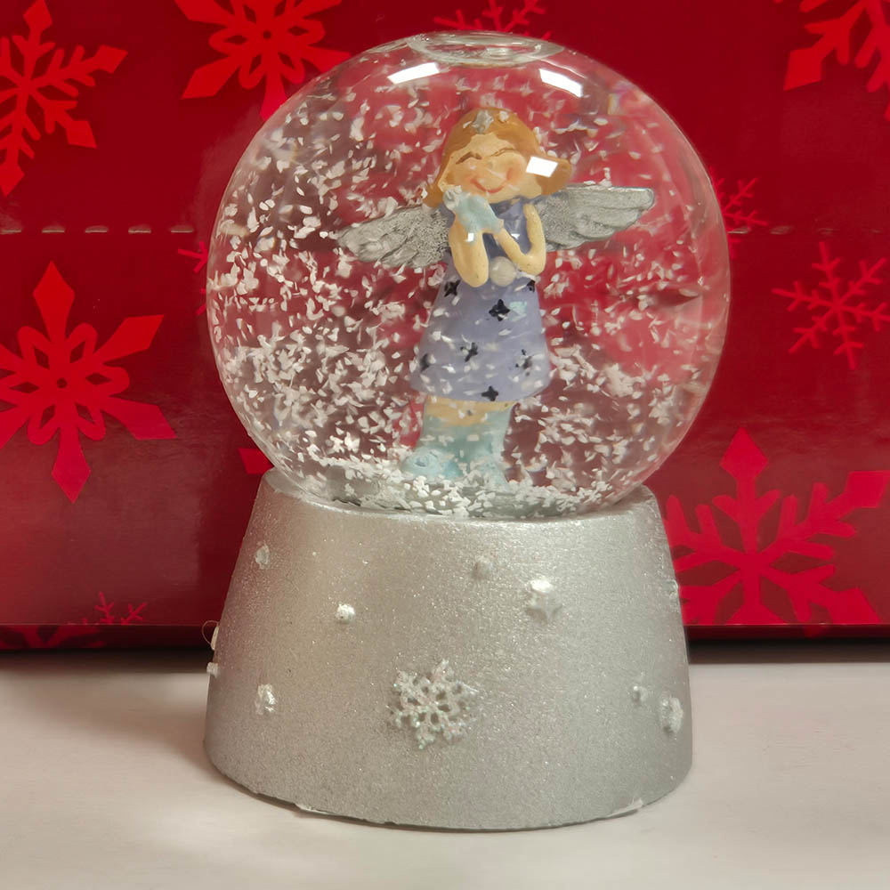 12 x Roost Schneekugel Engel 10019124 bunt, ass. 4x6x4cm