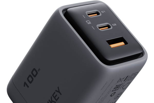 AUKEY Comet Mix 100W GaN PD PA-C5 3-Port, Wall Charger Grey