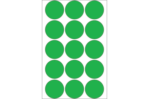 HERMA Markierungspunkte 32mm 2275 grün 480 St./32 Blatt