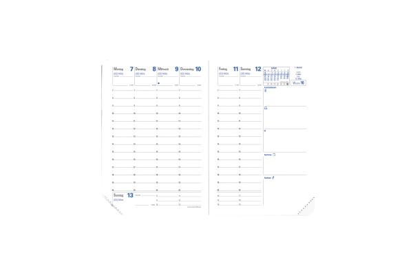 QUO-VADIS Agenda Club Geschäft 2027 004281Q 1W/2S schwarz DE 10x15cm