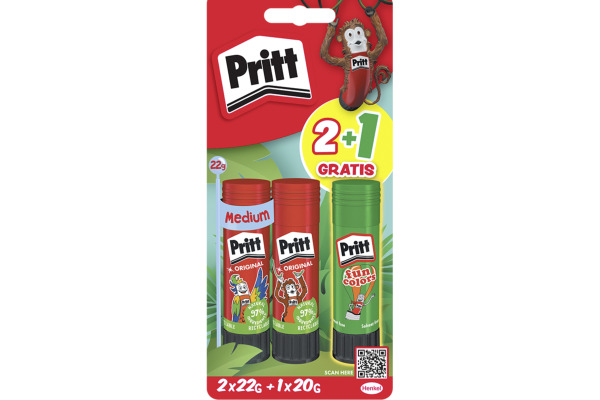 PRITT Klebestift Tierisch Wild PBS2B 2x22g Sticks + 1x20g grün