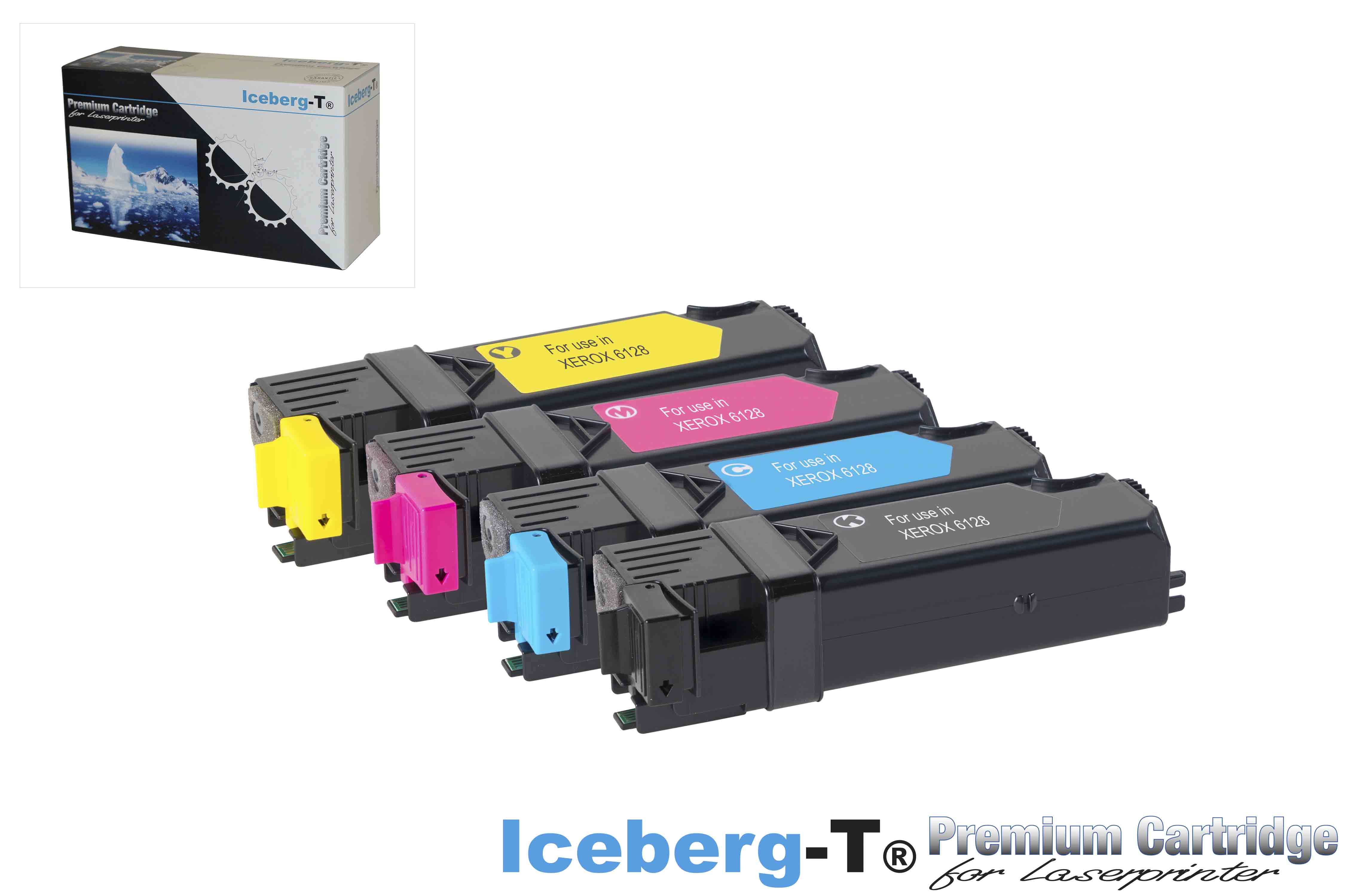 Iceberg-T Toner SET Xerox Phaser 6128 Set mit allen vier Farben
