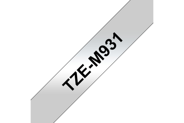 PTOUCH Flexit.lam.schwarz/matt-silber TZe-M931 zu PT-550 12 mm
