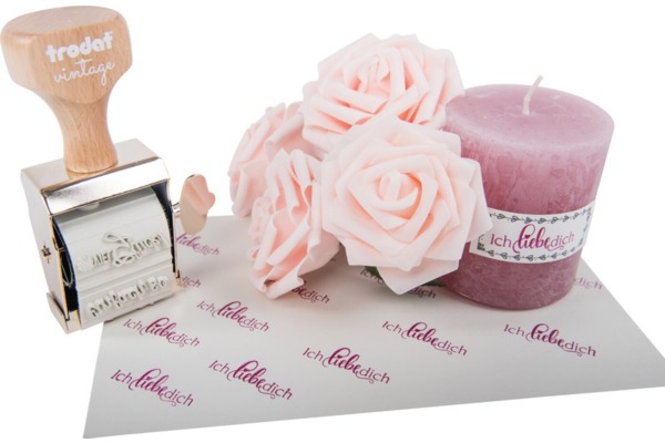 TRODAT Vintage Stempel 158078 Glückwünsche, 3-farbig