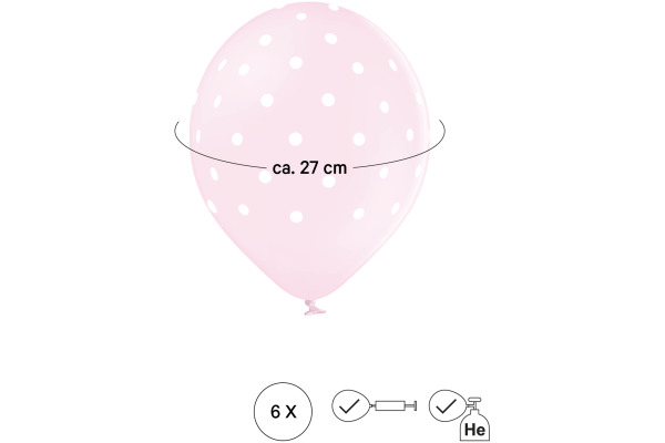 I AM CREA Ballons kleine Punkte 27cm 1000-1056 pastell 6 Stück