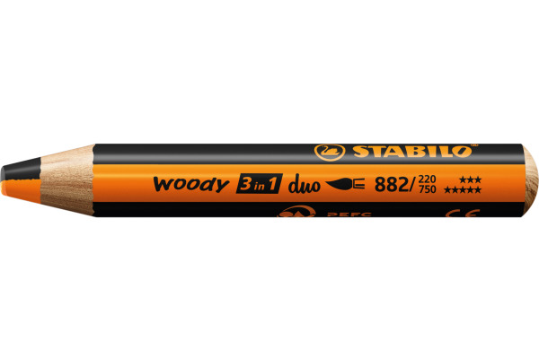 STABILO Farbstift Woody 3 in 1 2/220-750 Duo, orange/schwarz