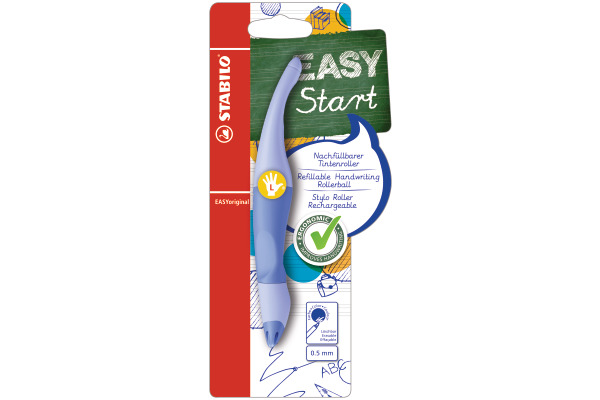 STABILO Tintenroller Easy Original B-58463-3 pastell blau, Linkshänder