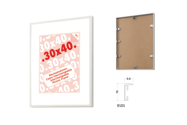 DEBEX Wechselrahmen 50x70cm 910105500 Kunstglas, Alu natur