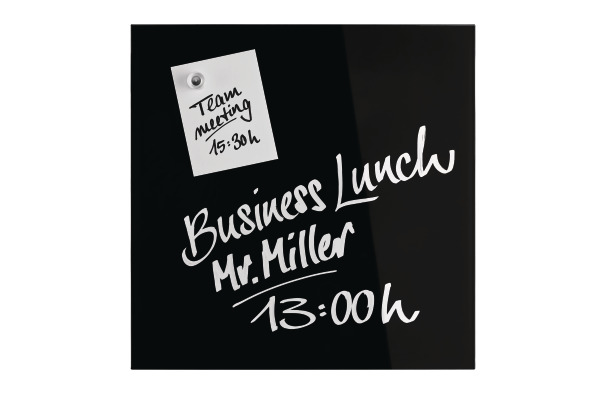 MAGNETOP. Design-Glasboard 400x400mm 13401012 schwarz, magnetisch