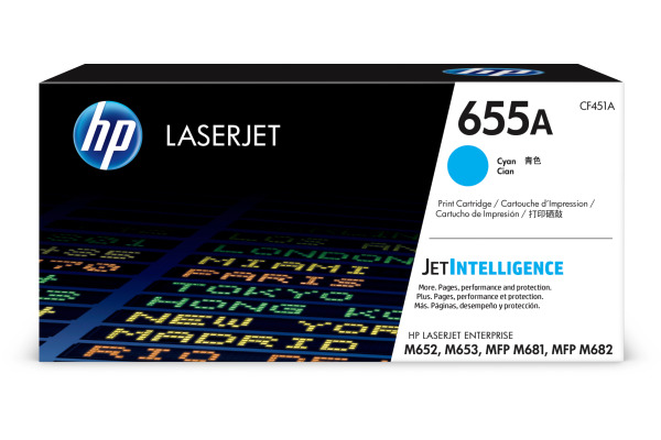 HP Toner-Modul 655A cyan CF451A CLJ Enterprise M652 10'500 S.