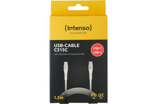 INTENSO Cable USB-C to USB C 7901002 1.5 m, Nylon white