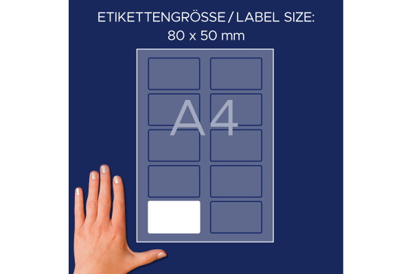 AVERY ZW. Namensetiketten L4785-20 weiss 80x50mm 200 Stück