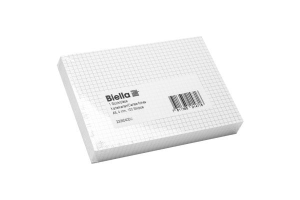 BIELLA Karteikarten kariert 4mm A6 23060400U weiss 100 Stück