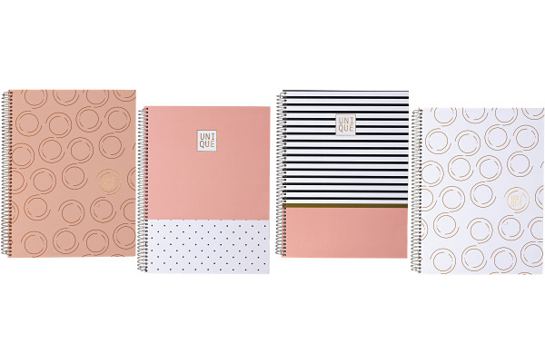 ANCOR Spiralbuch A5 UNIQUE 094947 assort., 5mm, 90g 80 Bl.