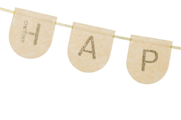 PARTYDECO Girlande Happy Birthday 3m GRLF3 Filz, rosa