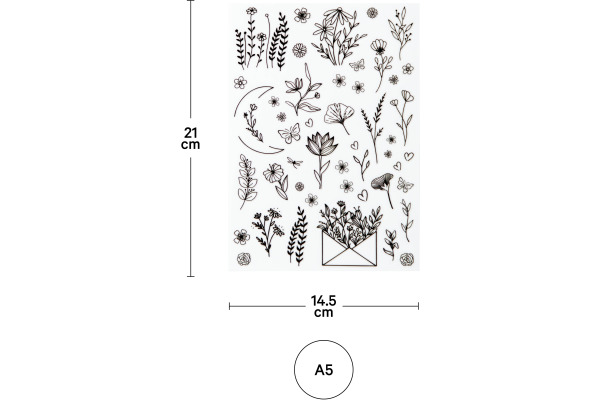 I AM CREA Rub on Sticker A5 4010.58 Blumen