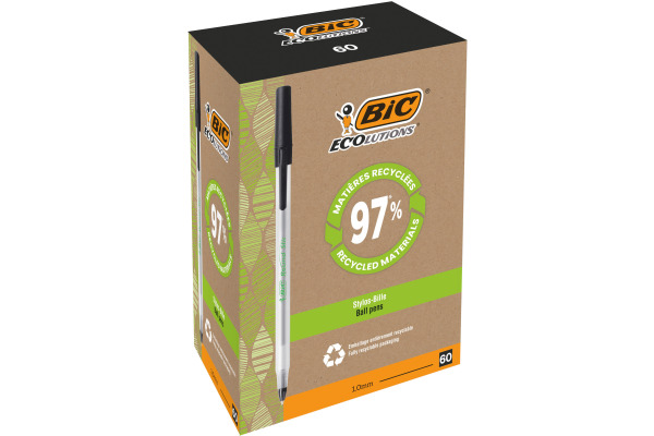 BIC Kugelschreiber Ecolutions M 8932393 schwarz, Round Stic