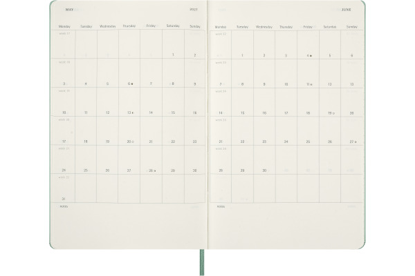 MOLESKINE Wochen-Notizkalender 26/27 DHB2418WN 18M liniert HC blau 13x21cm