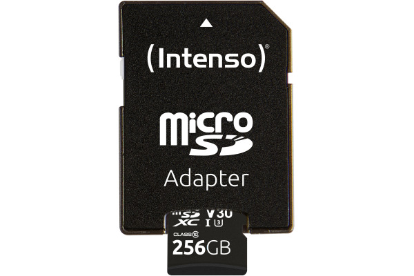 INTENSO Micro SDXC Card PRO 256GB 3433492 with adapter, UHS-I