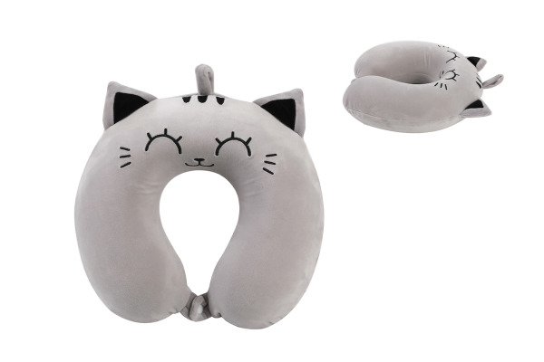 I-TOTAL Reisekissen 30x30x10cm XL2184C Cat grey