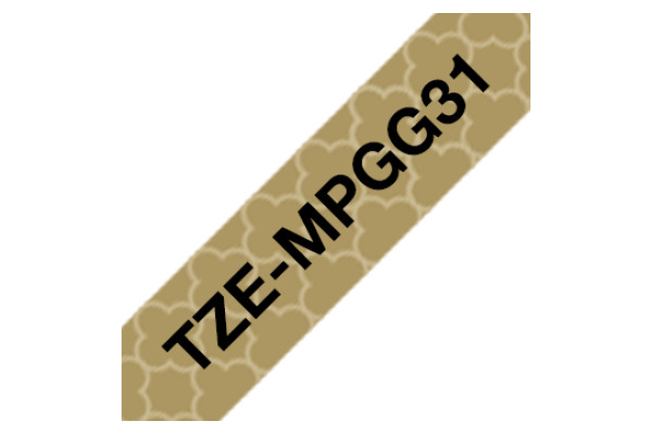 PTOUCH Band, laminiert schwarz/gold TZe-MPGG3 PT-DV600VP 12 mm