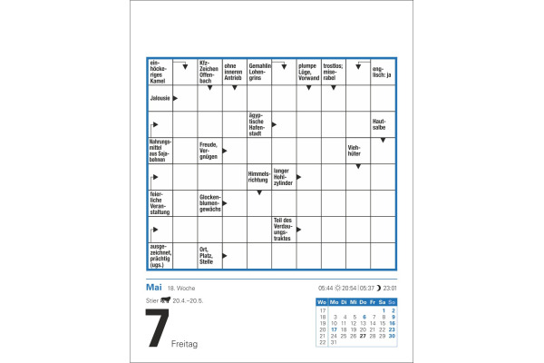 HARENBERG Abreisskalender 2027 211040027 Kreuzworträtsel DE 12.5x16cm