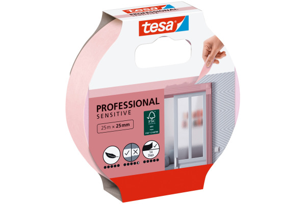 TESA Abdeckband 25mmx25m 56260-000 Professional Sensitive pink