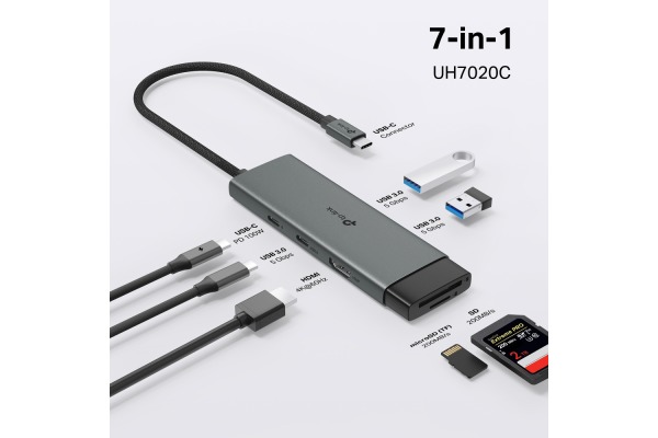 TP-LINK USB-C 7-Port Hub UH7020C HDMI 4K,USB-A&C, PD 100W,SD