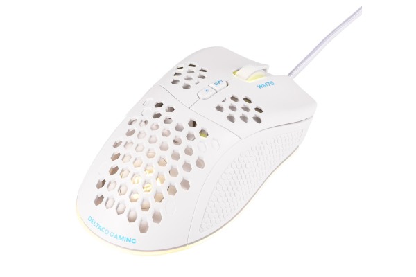 DELTACO Lightweight Gaming Mouse,RGB GAM108W White, WM75