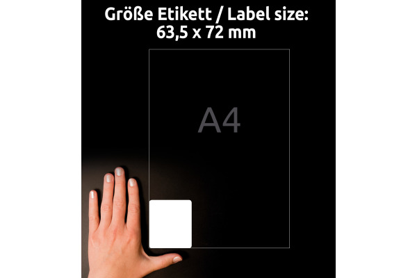AVERY ZW. Adressetiketten 63,5x72mm 7164-100 weiss 1200 Stk./100 Blatt
