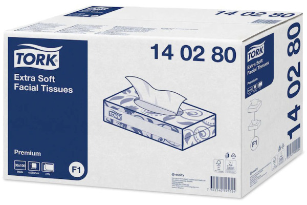 TORK Kosmetiktücher F1 140280 weiss, 2-lagig 100 Blatt