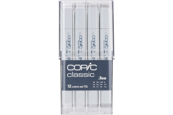 COPIC Marker Classic 20075153 Grau-Set TG, 12 Stück