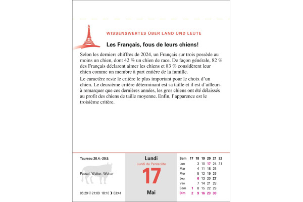 HARENBERG Abreisskalender 2027 211090027 Französisch DE, FR 12.5x16cm