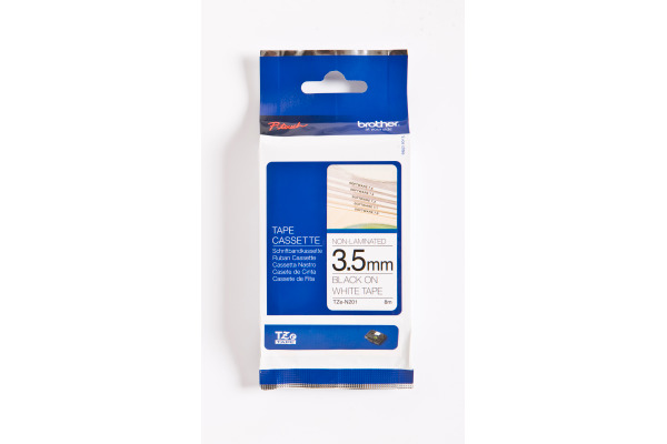 PTOUCH Band,nicht lam. schwarz/weiss TZe-N201 PT-1280 3.5 mm